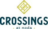 A logo with a diamond shape and the word "CROSSINGS" above it and "at nodal" below it.