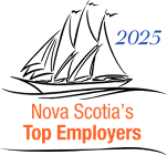 The image is about Nova Scotia's top employers in 2025.