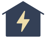 a house with a lightning bolt
