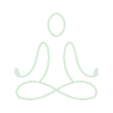 A white silhouette of a person sitting in a lotus position on a black background.