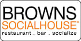 A logo for a restaurant and bar that is called Browns Socialhouse.