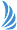 a blue curved wave with a white
