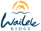 A logo with the text "Wailea Ridge" and a graphic of a sun and waves.