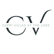A logo with the text Capri Villas at the Lake.