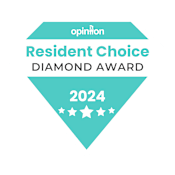 A badge indicating the Resident Choice Diamond Award for the year 2024