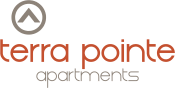 a logo for terra pottetty apartments