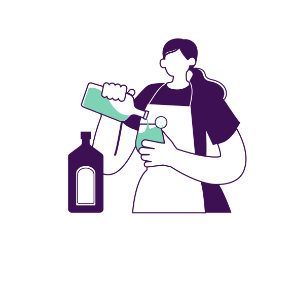 a woman pouring a bottle of wine into a wine glass