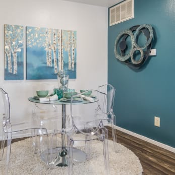 Model Unit Dining Room at Cypress Creek Crossing Apartment Homes in Houston, Texas, TX