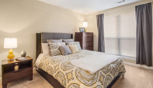 Model Bedroom at Poplar Place Apartments in Carrboro, NC