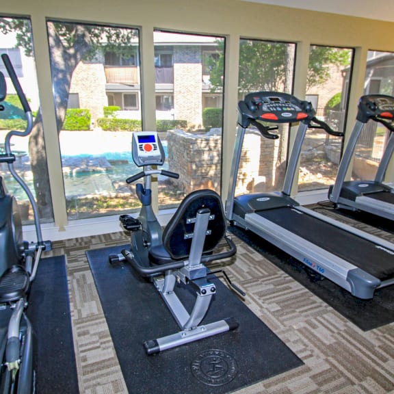 Fitness Center Cardio Equipment at Westdale Parke Apartments in Austin, Texas, TX