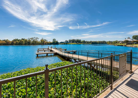 Private Lake with Pier at Island Park Apartments in Shreveport, Louisiana, LA