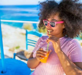 Woman Beach Drink Pink