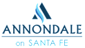 A logo with the text "ANNONDALE on SANTA FE" in white on a black background.