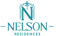The image is a logo for Nelson Residences.