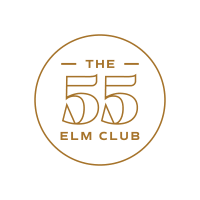 a logo for the 555 elm club