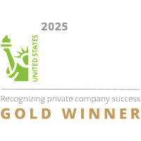 A green and white sign that says "2025 Best Managed Companies Gold Winner".