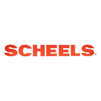 The image shows the word "SCHEELS" in red letters.