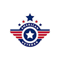 A logo with the words "American Veteran" surrounded by stars and wings.
