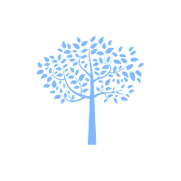 The image is a blue tree graphic