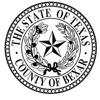 The image is of the seal of the State of Texas, County of Bexar.