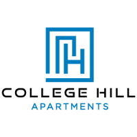 a logo of a building that says college hill apartments