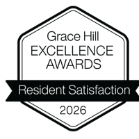 A black and white image of the Grace Hill Excellence Awards logo.