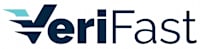 The image shows a logo with the word "Verifast" written in dark blue letters.