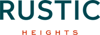 A graphic with the words "RUSTIC HEIGHTS" in different font sizes and colors.