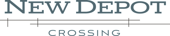 A black background with the words "New Depot Crossing" in white.