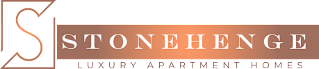 The image is a logo for Stonehenge Luxury Apartment Homes.