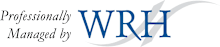 A blue and white logo with the letters WRH and the words "Professionally Managed by" beneath it.