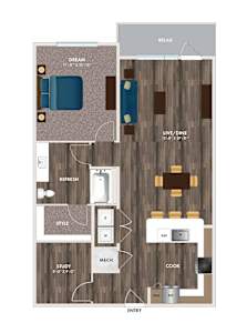 A floor plan of a house with a living room, dining room, kitchen, and bathroom.