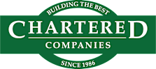 building the best chartered companies logo with green background