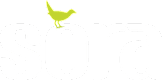 A green chicken silhouette on a white background.