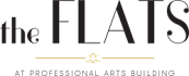 The image is a logo for the Flats at Professional Arts Building.
