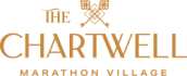 the chairman logo with gold letters on a white background