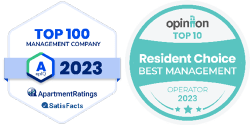 the logos of top 100 management company and resident choice best management