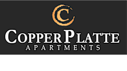 A logo with a copper colored letter C on a black background.