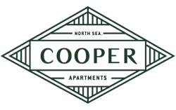 A logo for Cooper Apartments in the North Sea.