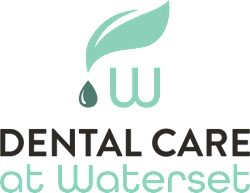 A logo for dental care at waterset.