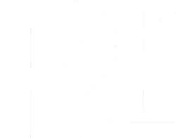 A black and white image of a stylized letter "R".