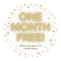 A sign that reads "One Month Free!" is displayed.