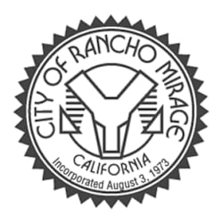 The logo of the City of Rancho Mirage, California, is a black and white design.