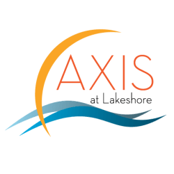 The image features the word at Axis at Lakeshore Apartments, MA,02324
