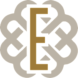 A graphic with a large letter E in the center.