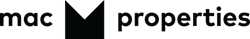 A black background with the words "mac properties" written in white.