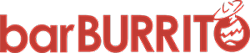 A red text logo with a black background.