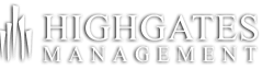 a black and white logo with the words highgate mangement