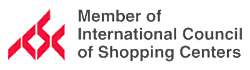 A logo with the text "Member of International Council of Shopping Centers" is displayed.
