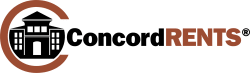 a logo for concord rents